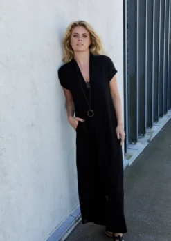 LANGE KLEID V-AUSSCHNITT